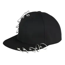 Панк Gorras черная хип-хоп бейсбольная кепка Pin Кепка-бейсболка кольцо для пирсинга Мужская кепка Повседневная однотонная Регулируемая Кепка в стиле унисекс мужская шляпа