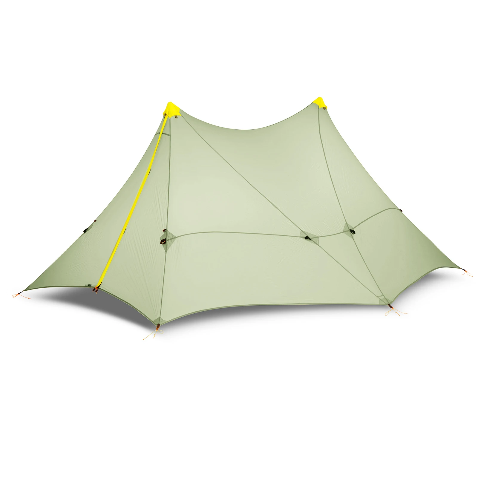 6 человек Кемпинг Палатка Сверхлегкий 870 г Flysheet Открытый нейлон с обеих сторон силиконовое покрытие безщеточный большой водонепроницаемый палатка 4 сезона - Цвет: greyish-green