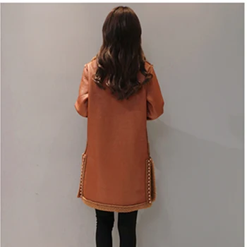 

outerwear Woollen 2020 New winter new women's clothing fur integrated beads han version of the long woollen suiting coat ZX1382