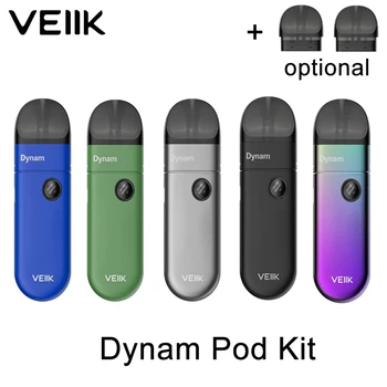 

Original VEIIK Dynam Pod Kit 1100mAh Battery with 2ml pod Cartridge Fit 1.2ohm ALPHA Cotton Coil E-Cigarette Vaporizer