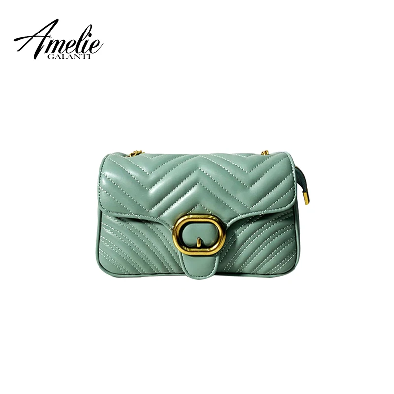 AMEELIE GALANTI сумки через плечо для женщин новая простая сумка-портфель тренд Мода леди плечевой мешок небольшой аромат - Цвет: small green
