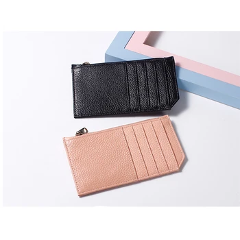 

Retro men's And women's Leather Mini Credit Card Pocket Change Small Purse Credit Card Holder 2020