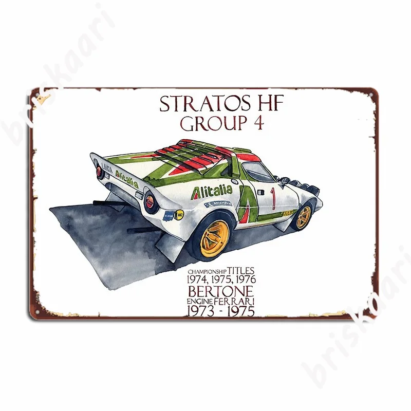 Lancia Stratos Metal Sign Personalizza Cinema Garage Cave Pub Garage Decorazione Tin Sign Poster