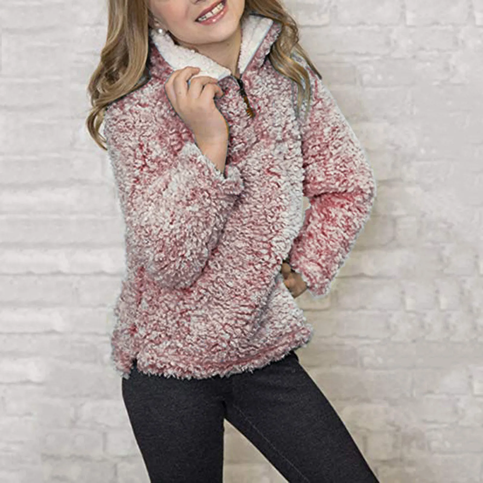 

5-12Years Snowflake coat girls winter jackets Toddler Baby Girls Long Sleeve Keep Warm Solid Fleece Tops Pullover Sweatshirt M4