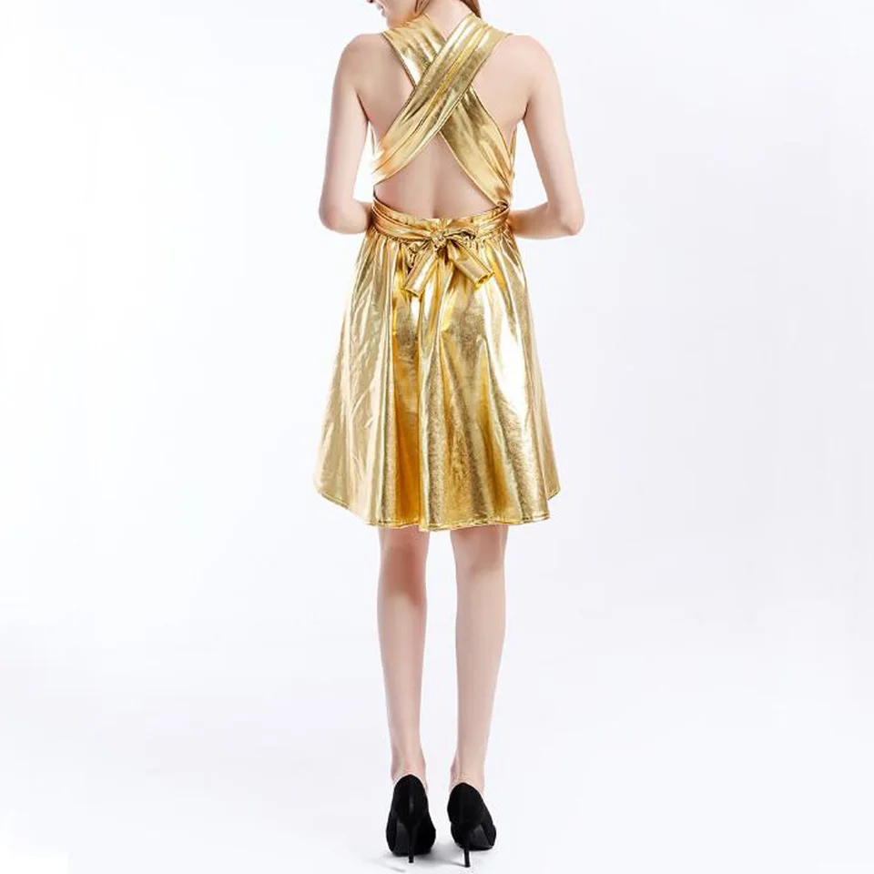 metallic gold infinity dress