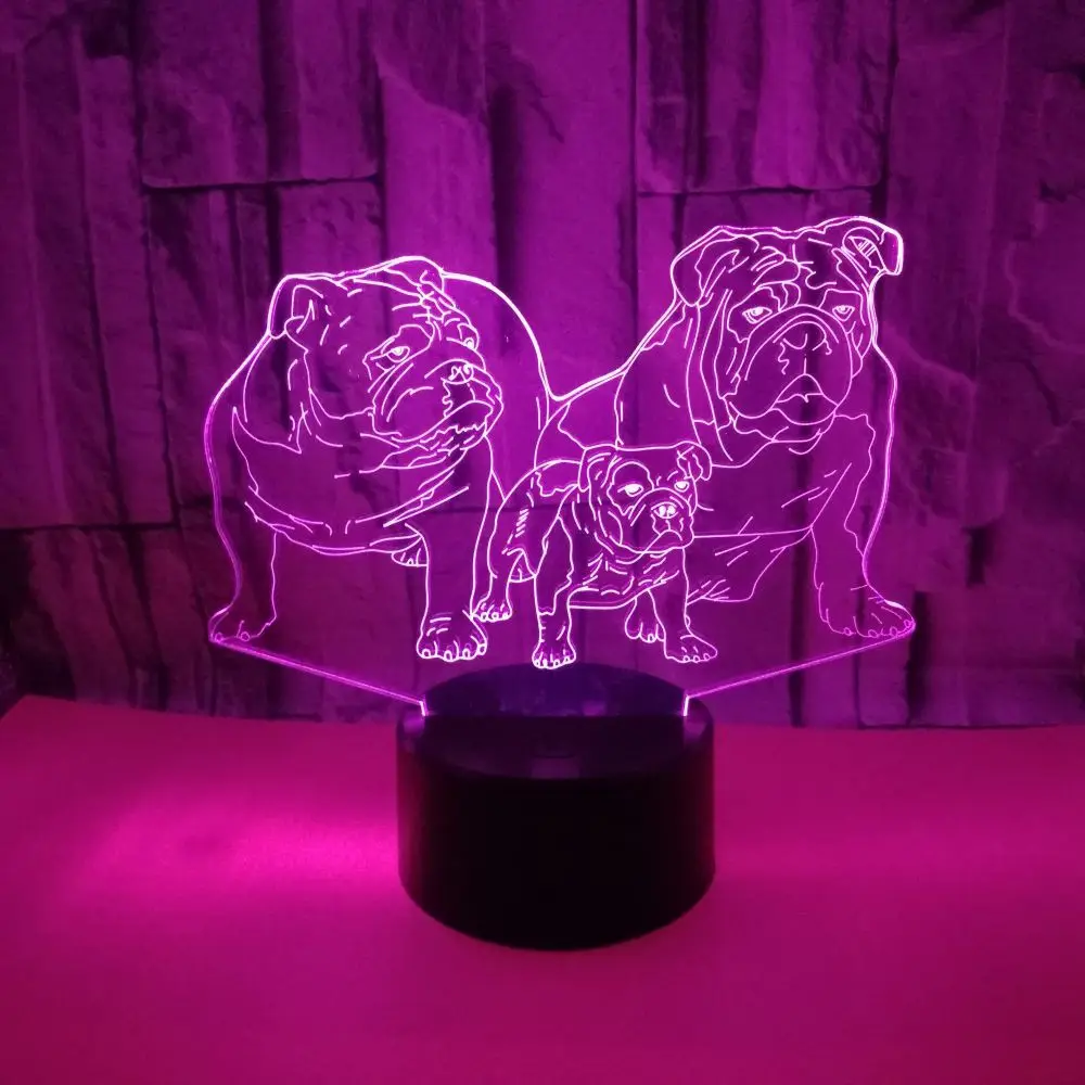3D Led форма ночник креативный Usb 7 цветов милая собака изменить Настольная лампа с персонажами из мультфильмов спальня освещение сна Декор Детский подарок на день рождения