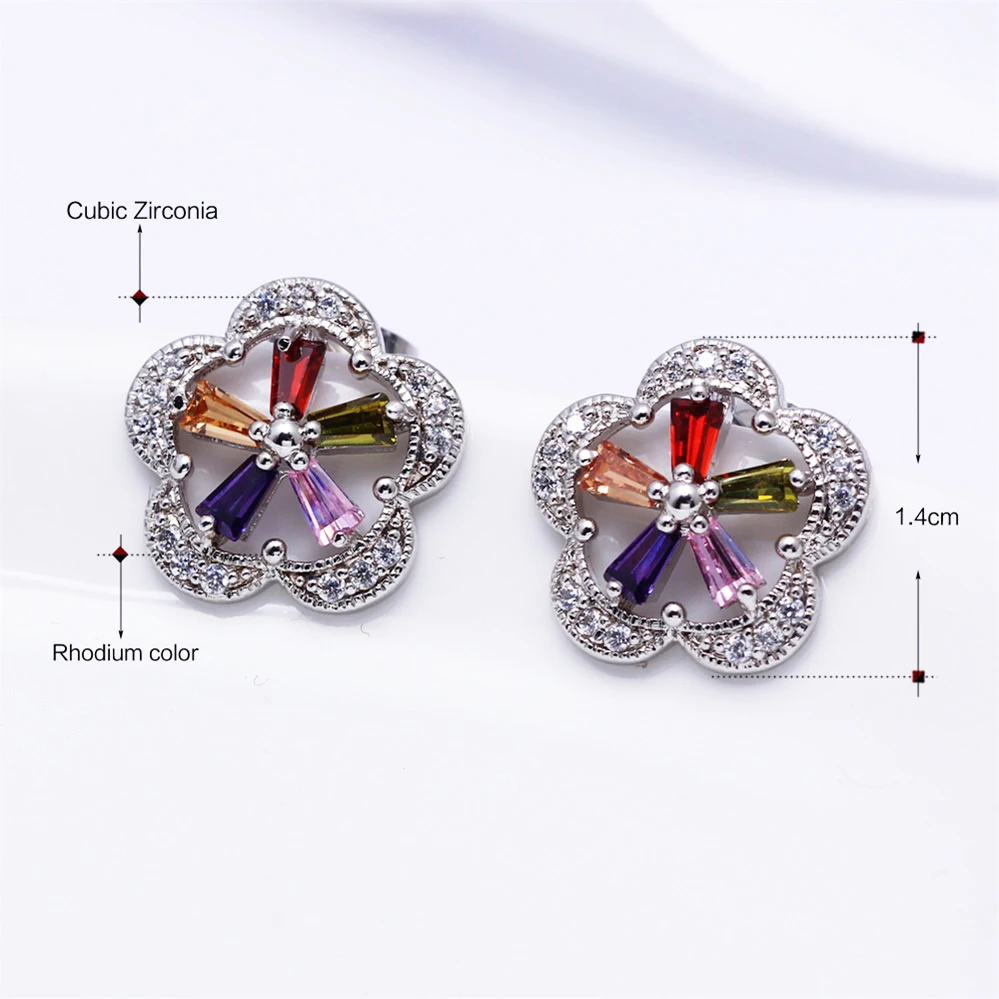 Colorful stud earrings (4)