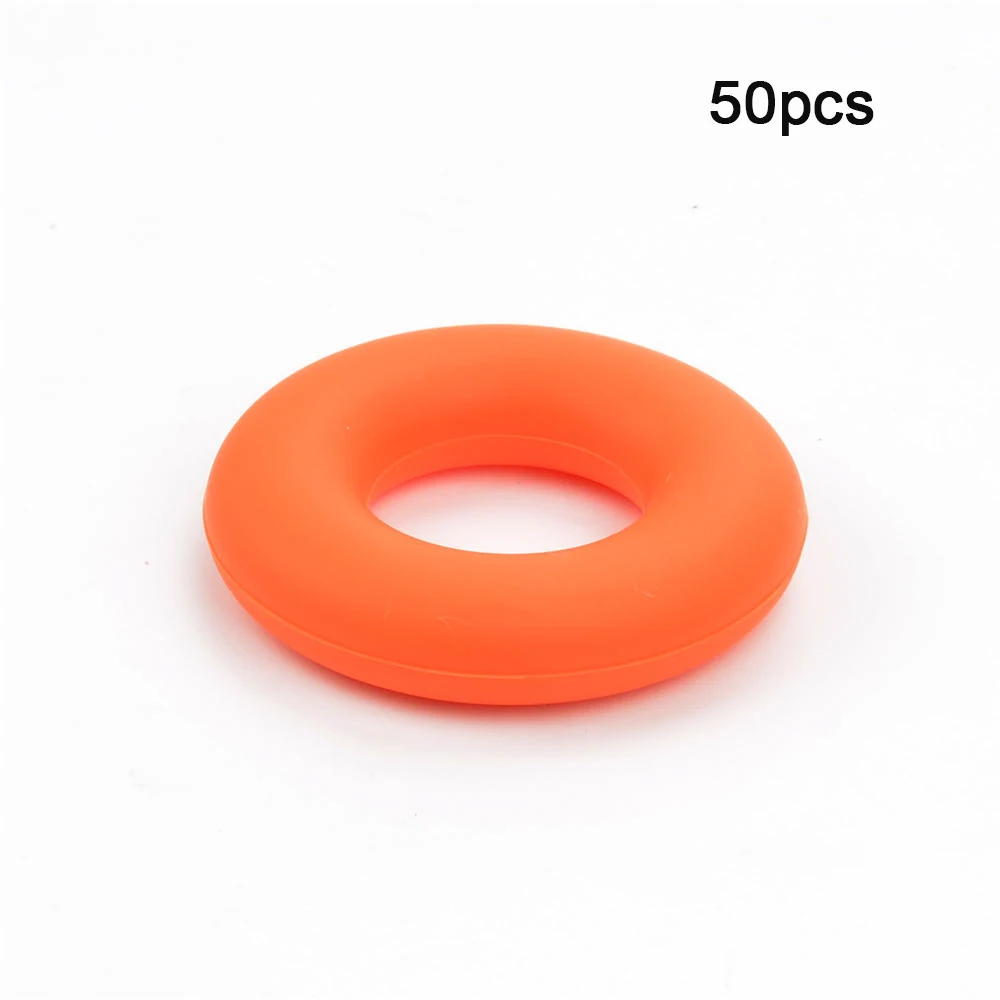 Orange LOFCA, 50 шт., силиконовые бусины-пончики, Детские Прорезыватели, без бисфенола, пищевого качества, силиконовые бусины для прорезывания зубов, для детских сосок, цепочка, аксессуары - Цвет: Orange