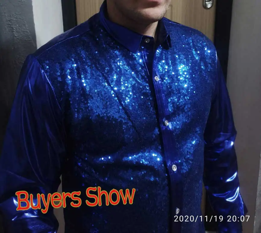 Luxury Royal Blue Sequin Metallic Dress 