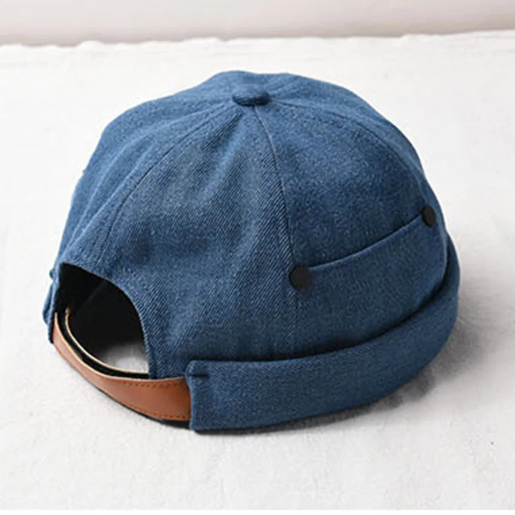Унисекс без полей Регулируемая Docker Hat Beanie буквы вышивка мыть череп Кепка