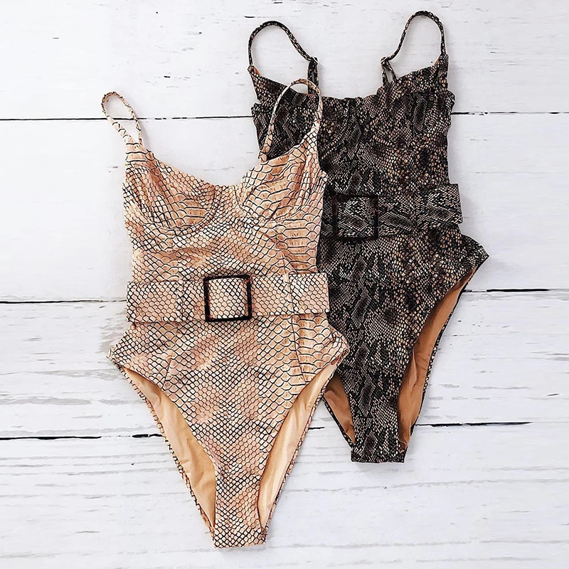 Новинка 2020 пикантный Монокини пуш ап на косточках женский купальник с принтом