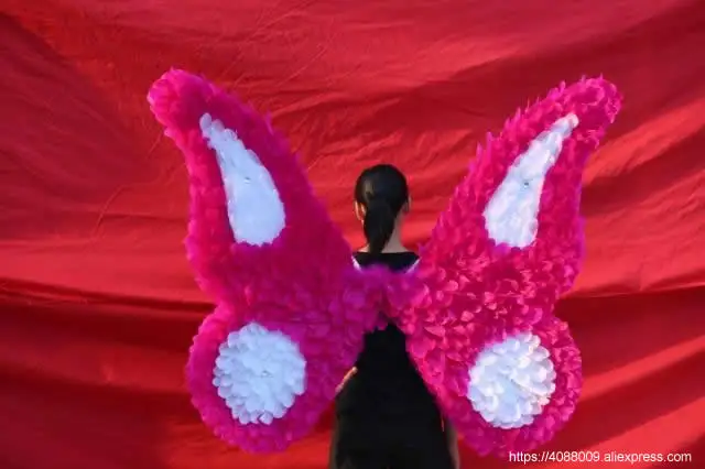 Красивый синий и красный Крылья Ангела бабочки большой косплей реквизит перо ремесла 130*140 см