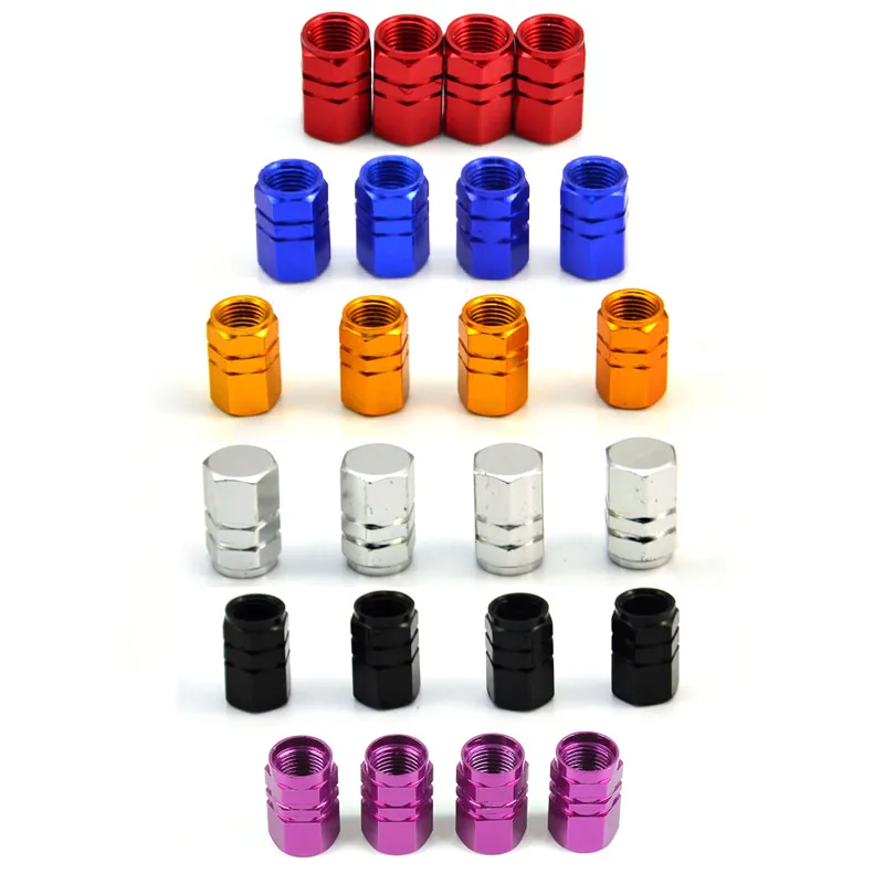 

4Pcs Car Wheel Tire Valve Caps Tyre Rim Stem Covers Airdust Waterproof Aluminum Alloy For Auto Car Cycle Motorcycles Trucks Bike
