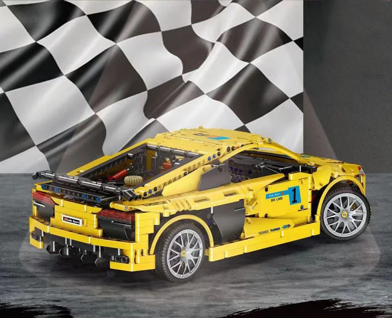 MOC-4463 Technic Совместимая модель автомобиля Audis R8 V10 второго поколения, строительные блоки для детей, подарок на Рождество
