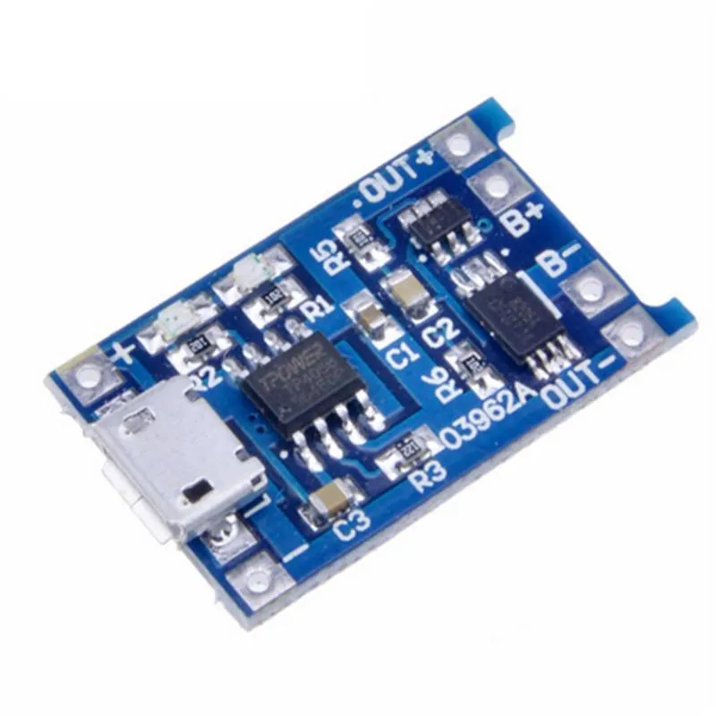 

Micro USB 5V 1A 18650 TP4056 Lithium Battery Charger Module Charging Board