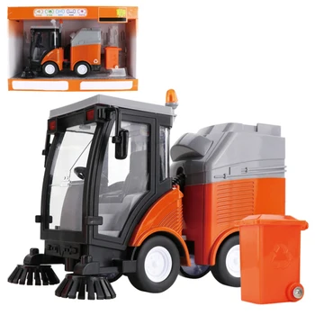 

2020 Disposal Simulation Road Sweeper Car Toy Garbage Truck Sanitation Streetcar Model Light Music Pull-back Toy
