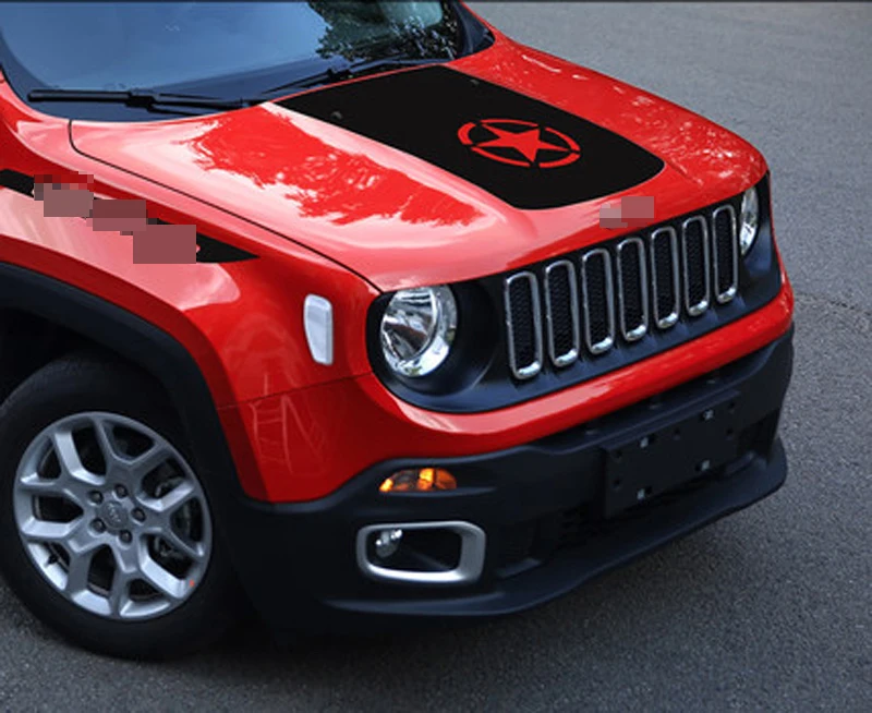 Для Jeep Renegade углеродного волокна Цвет капот автомобиля со «Звездными Защитная Автомобильная наклейка Средства для укладки волос