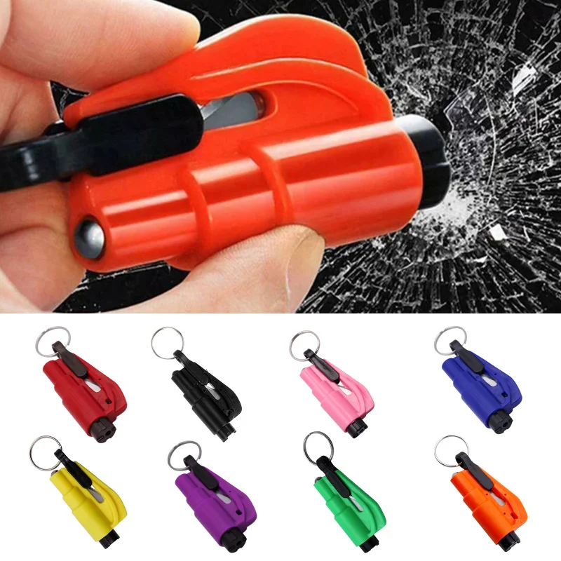 Seat-Belt-Cutter Hammer Key-Chain Escape Window-Breaker Auto-Accessories Spring-Type