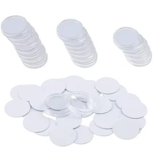 MOOL 25 adet Ntag215 NFC etiketleri, 25mm,504 bayt çip etiket, ile çalışmak TagMo Amiibo + 25 adet plastik kutu koruyucu kılıflar