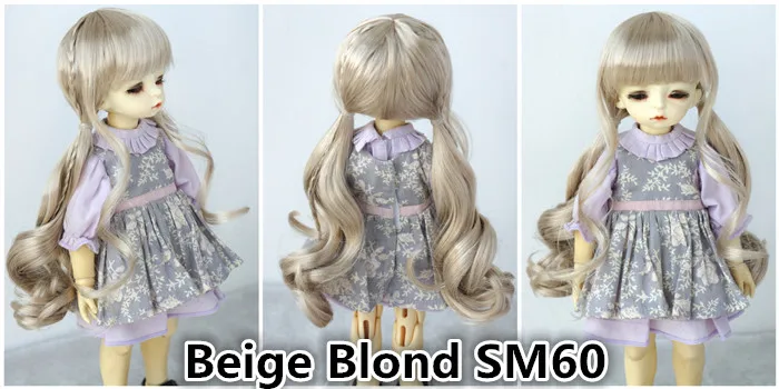 JD337 1/8 1/6 1/4 Pretty Synthetic Mohair BJD Wigs Suit For Size 5-6 Inch 6-7 Inch 7-8 Inch Doll Free Shipping Doll Hair Only
