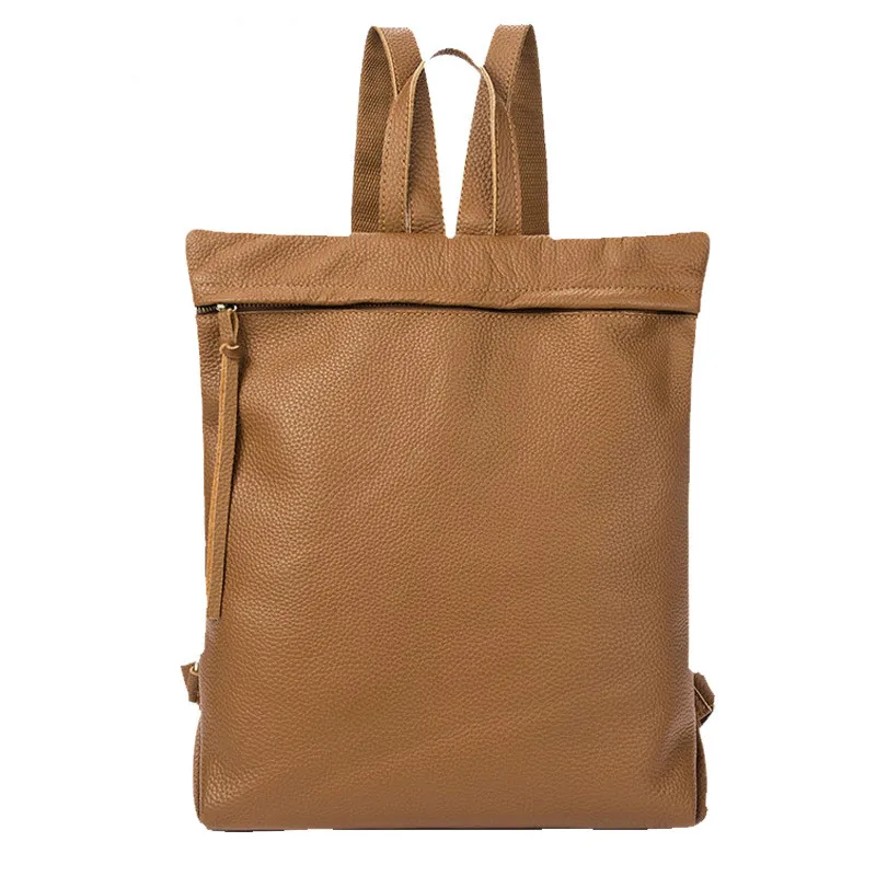 Fashion new women's cowhide backpack zippered ladies backpacking women Leather Backpack Female Fashion Women's Bag