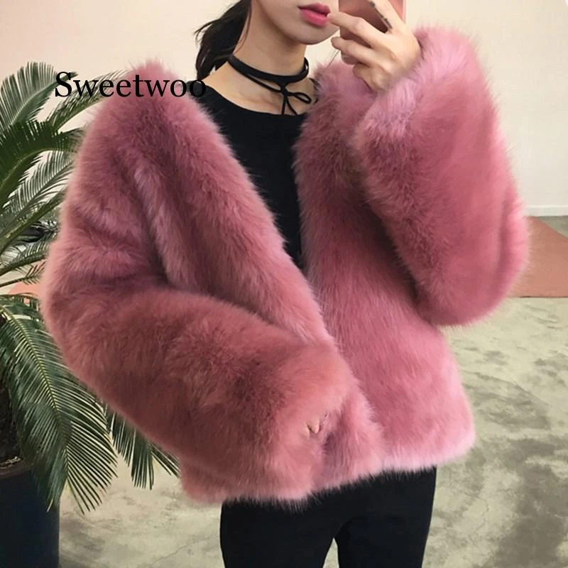 pink fluffy hooded jacket