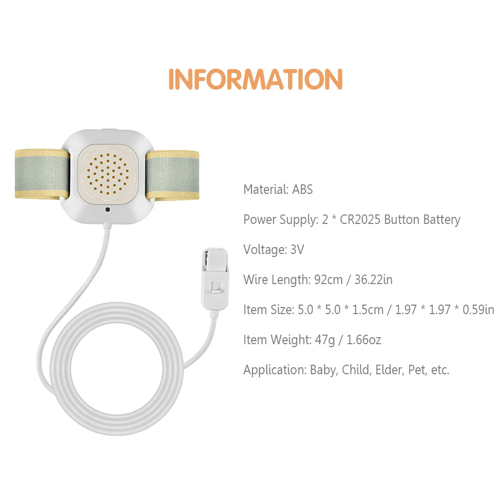 Bedwetting Alarm for Boys and Girl USB Rechargeable Pee Alarm with Sounds and Vibration Bedwetting Sensor for Kids Adults