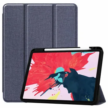 

Luxury Leather Tri-fold Denim TPU For iPad Pro 11 2020 11inch Adjustable Folding Stand Cover Phone Case Tablet Case KS0521
