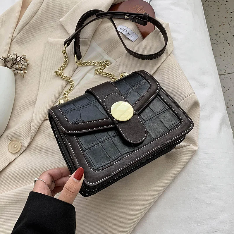 

Contrast Color Mini Chain PU Leather Crossbody Bag for Women 2020 New Branded Shoulder Handbags Women's Trend Fashion Hand Bag