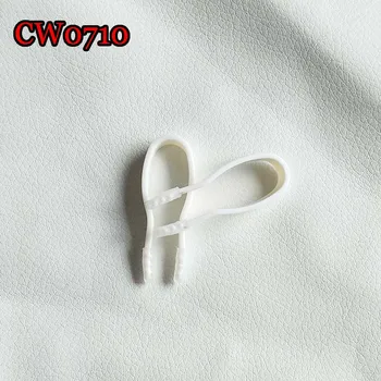

White Make up Plastic Tweezers Soft Tweezer Protection with Silicone Tips Contact Lens Partner Cosmetic Tool CW0710