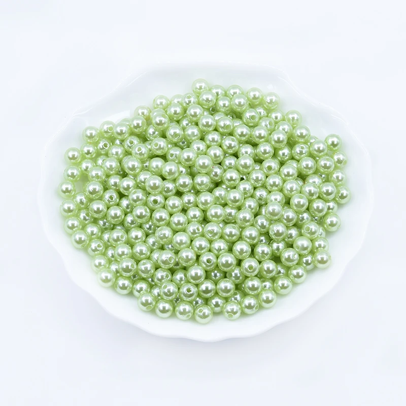 fruit green 8 мм, 100 шт, имитация жемчуга, акриловые Круглые бусины, свободные бусины, сделай сам, изготовление ювелирных изделий, ожерелье, браслет, серьги, аксессуары - Цвет: fruit green