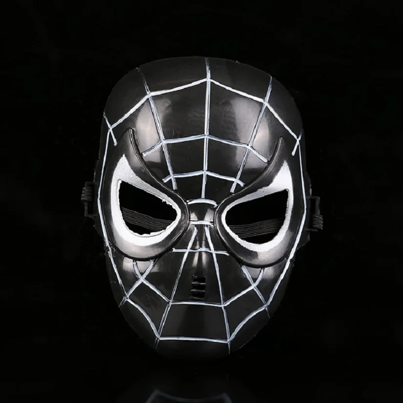 black spider man Детская маска супергероя; Детский карнавальный костюм Супермена, Человека-паука, Халка, Тора, Железного человека; Детские вечерние костюмы на Хэллоуин и Рождество - Цвет: black spider man