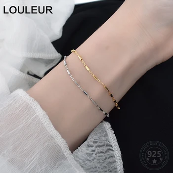 

Louleur 925 Sterling Silver Minimalist Slim Bracelets For Women Fashion Romantic Gold Siver Sister Bracelets Female Jewelry Gift