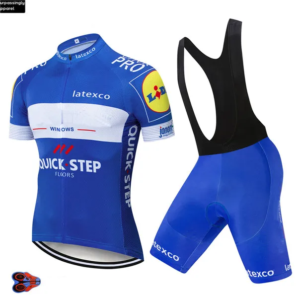 Picture Color UCI TEAM Pro Blue QUICK STEP велосипедная майка 16D гелевая накладка велосипедные шорты набор Ropa Ciclismo мужские летние велосипедные Джерси наборы - Цвет: Picture Color