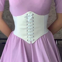 Corset Wide Pu Leather Slimming Body Belts for Women Elastic High Waist Strap Stretch Shaping Girdle Femme