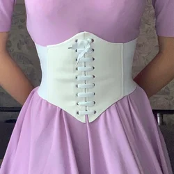 Corset Wide Pu Leather Slimming Body Belts for Women Elastic High Waist Strap Stretch Shaping Girdle Femme