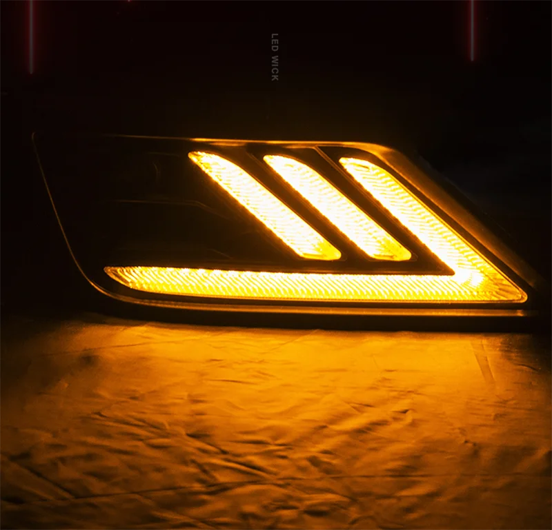 Светодиодный дневной ходовой светильник 1 пара для Volkswagen Tiguan лампа для поворотного сигнала DRL Дневной светильник передний бампер противотуманный светильник