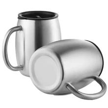 Новая кофейная кружка из нержавеющей стали, непроливающаяся крышка, 14 унций кофе с двойной изоляцией, чайная или пивная кружка, набор из 2