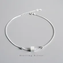 S925 тонкий серебряный ножной браслет матовый квадратный ножной браслет INS Южная Корея минималистичный крутой женский квадратный ножной браслет украшения тренд аксессуары