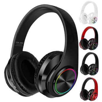 

BT5.0 Foldable Wireless On-ear Headphone Stereo Earphone Noise Concealing Headset w/ Mic support 3.5mm jack