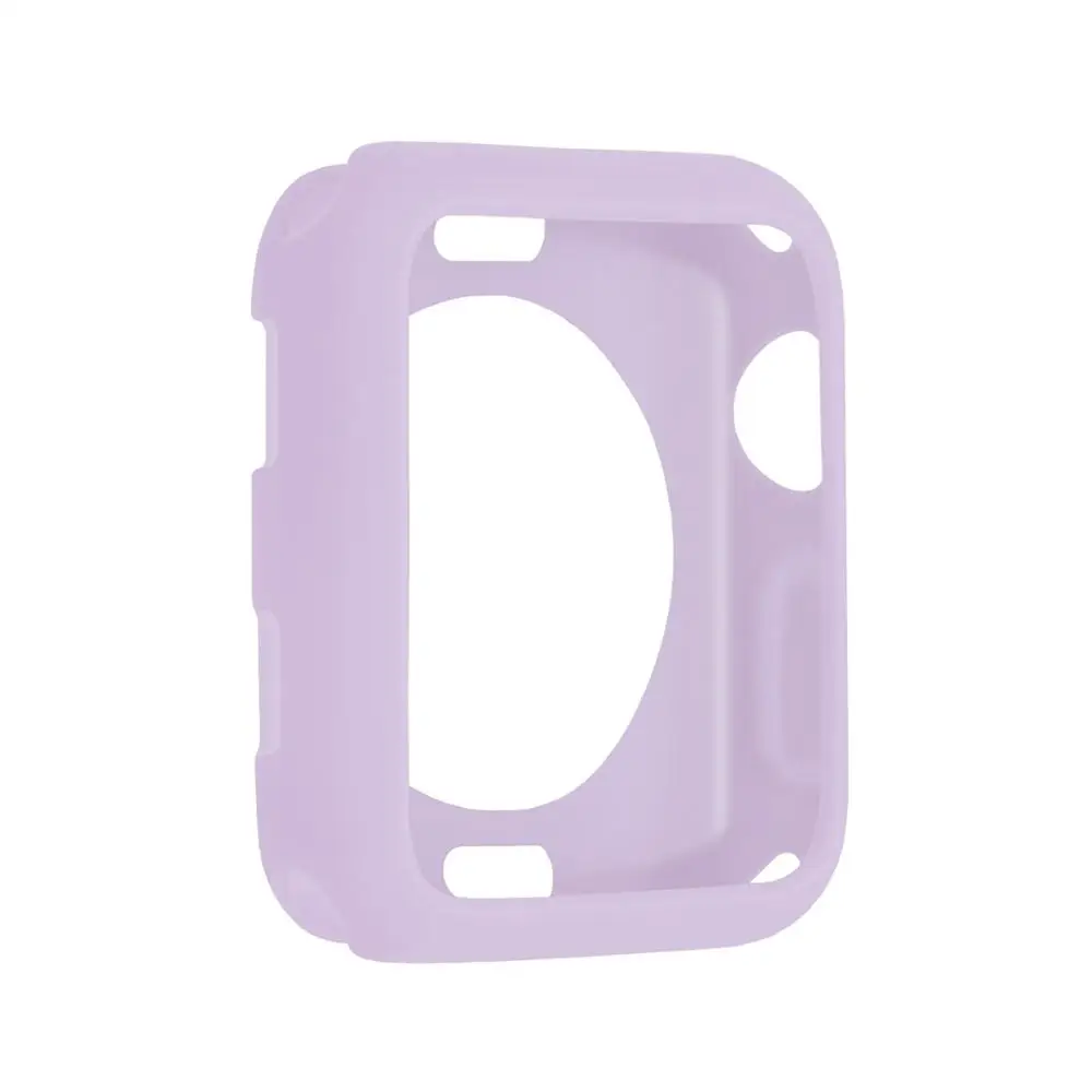 purple Чехол из ТПУ для Apple Watch Case 5 4 3 2 1 band 38 мм 42 мм 40 мм 44 мм силиконовый стильный мягкий защитный чехол из ТПУ - Цвет ремешка: purple