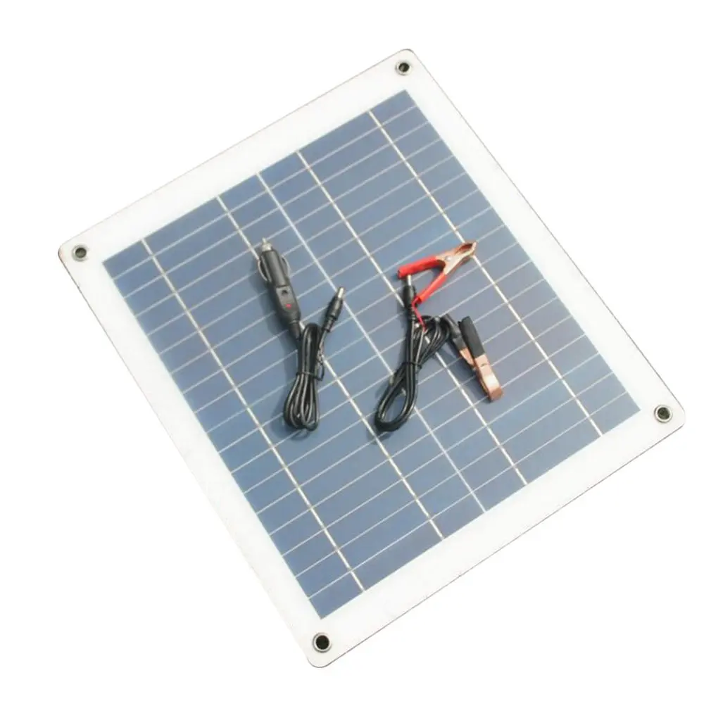 

30W 18V Solar Panel Charger Semi-flexible Solar Panel High Efficiency Battery Charger with Alligator Clip Wire For Car Boat
