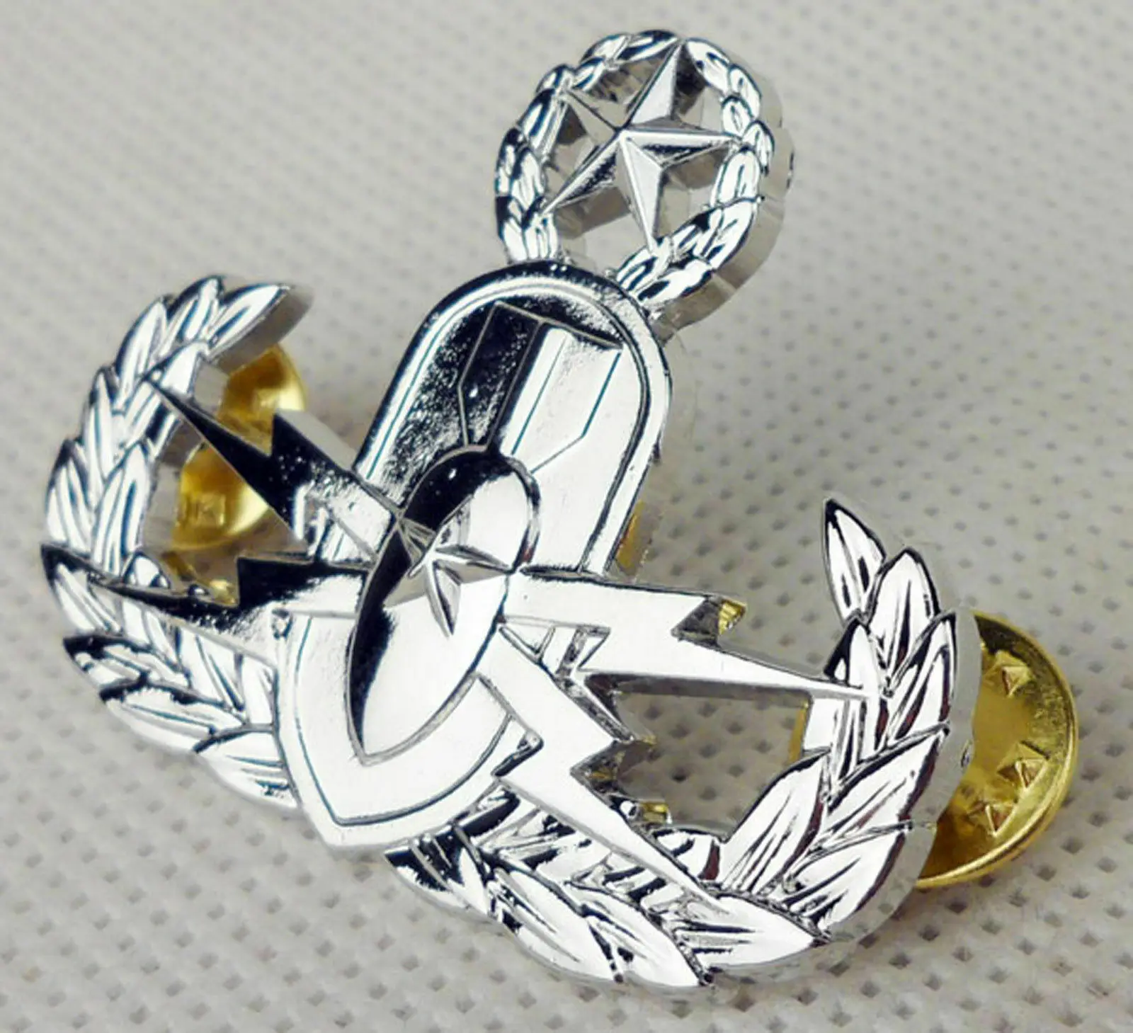 US ARMY EOD MASTER EXPLOSIVE ORDNANCE DISPOSAL BADGE PIN SILVER CLASSIC MILITARY