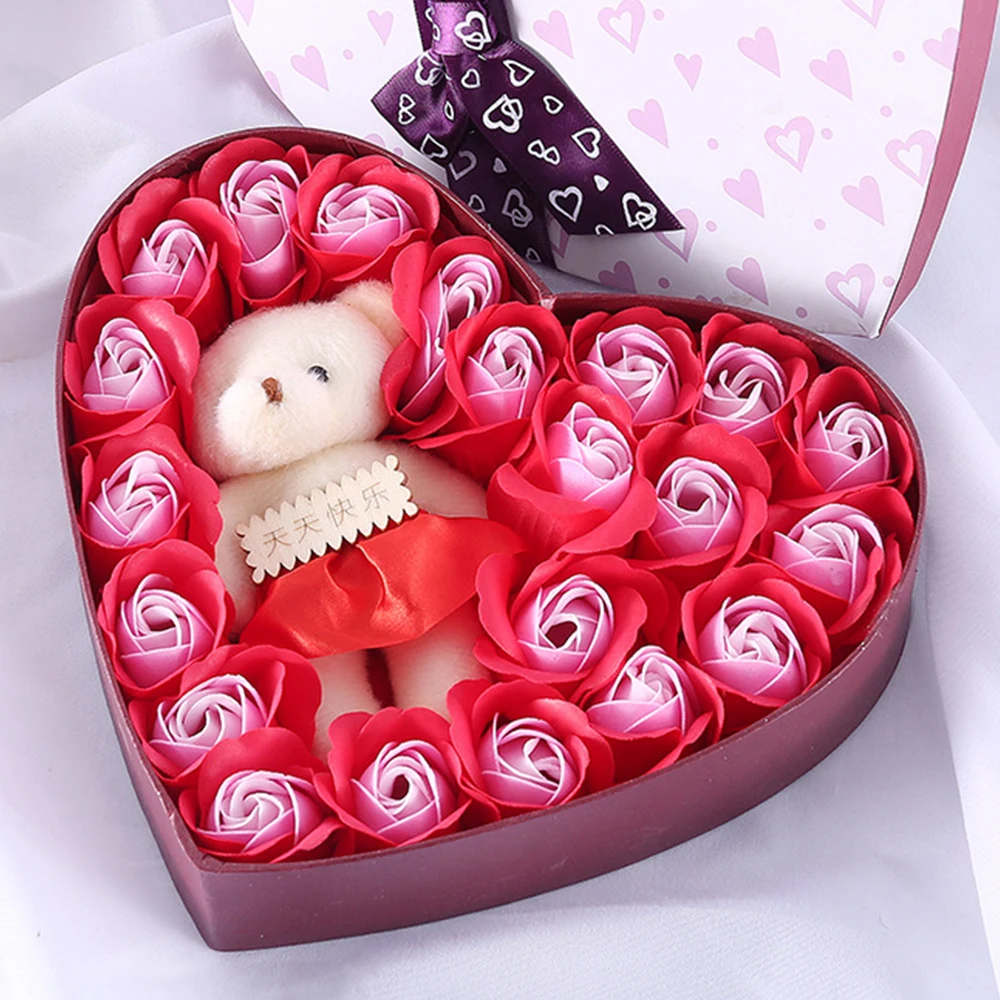 20 шт Розовое Мыло Цветок свадебные подарки для гостей подарки на год на День Святого Валентина подарок подружки невесты сувенир C1742 г