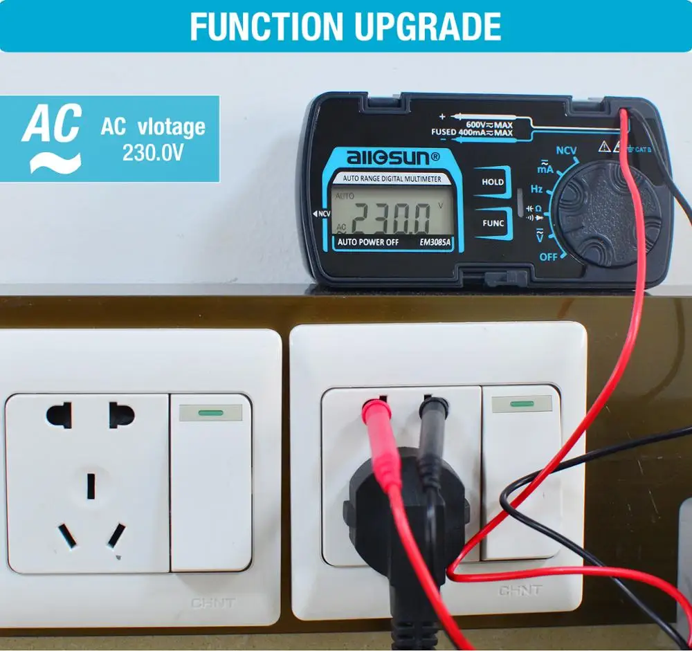 all-sun EM3085A Mini Auto Range Digital Multimeter AC DC Ammeter Voltmeter Ohm NCV Capacity Frequency Portable Pocket Meter digital multimeter