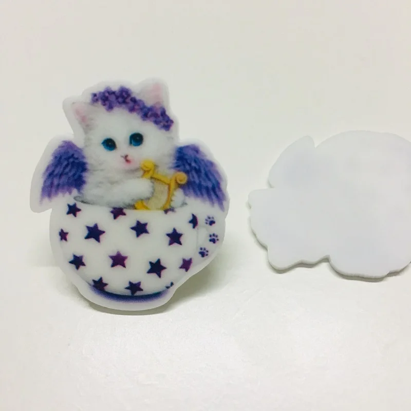 10 шт./лот плоский задний каучуковый Кот DIY полимерные кабошоны аксессуары для diy