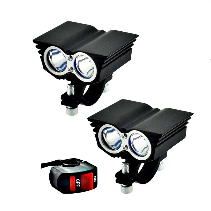 owl-2LED-2X-1switch Мото rcycle вспомогательные рабочие фары с совой 12 В 20 Вт 30 Вт светодиодные мото фары rbike 6000 К водительское пятно противотуманная фара водонепроницаемый налобный фонарь - Цвет: owl-2LED-2X-1switch