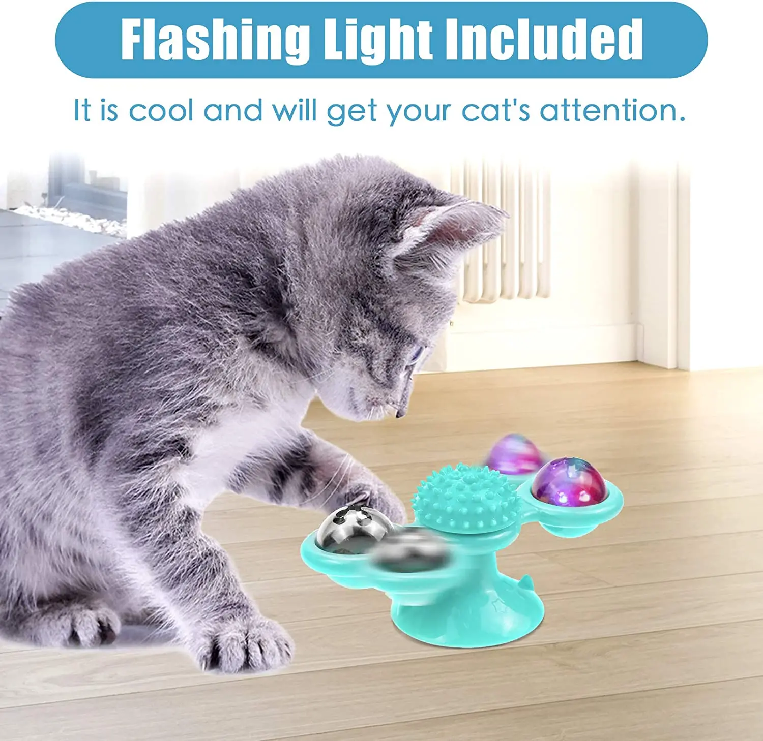 Cat toy windmill cat education training massage rotatable cat interactive toy catnip cat accessories  luminous ball Pet Product