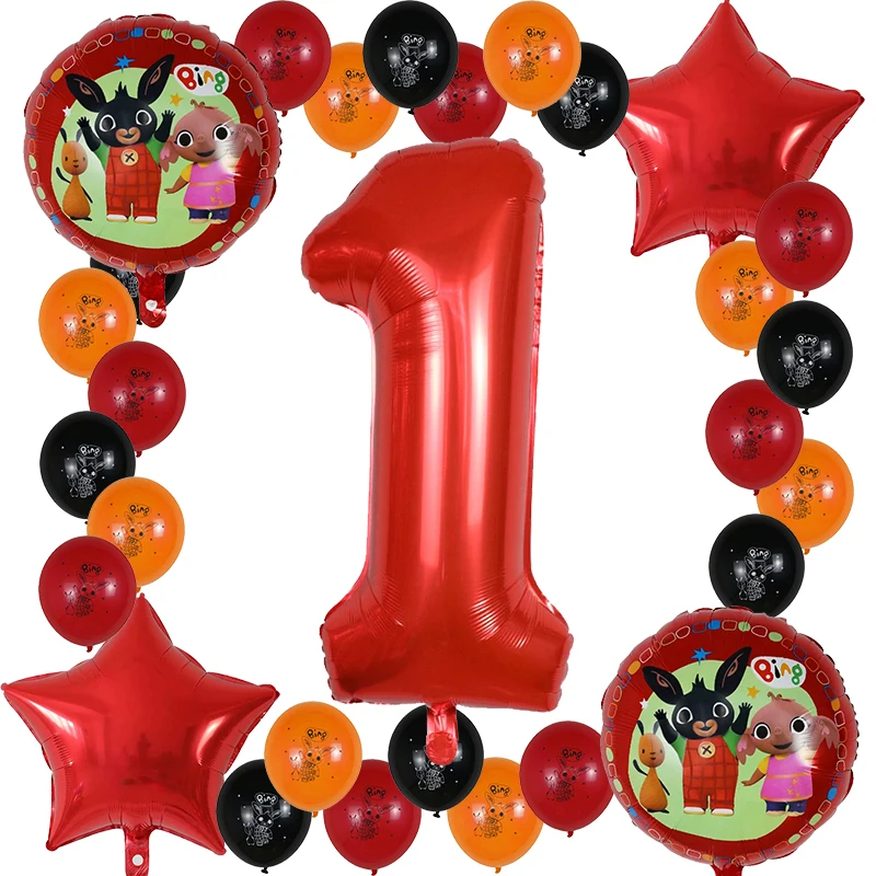 Воздушный шар из фольги с мультяшным Банни bing, 30 дюймов, шары с цифрами, 1, 2, 3, 4 года, украшения для дня рождения, детские игрушки, товары для мальчиков и девочек, Globos
