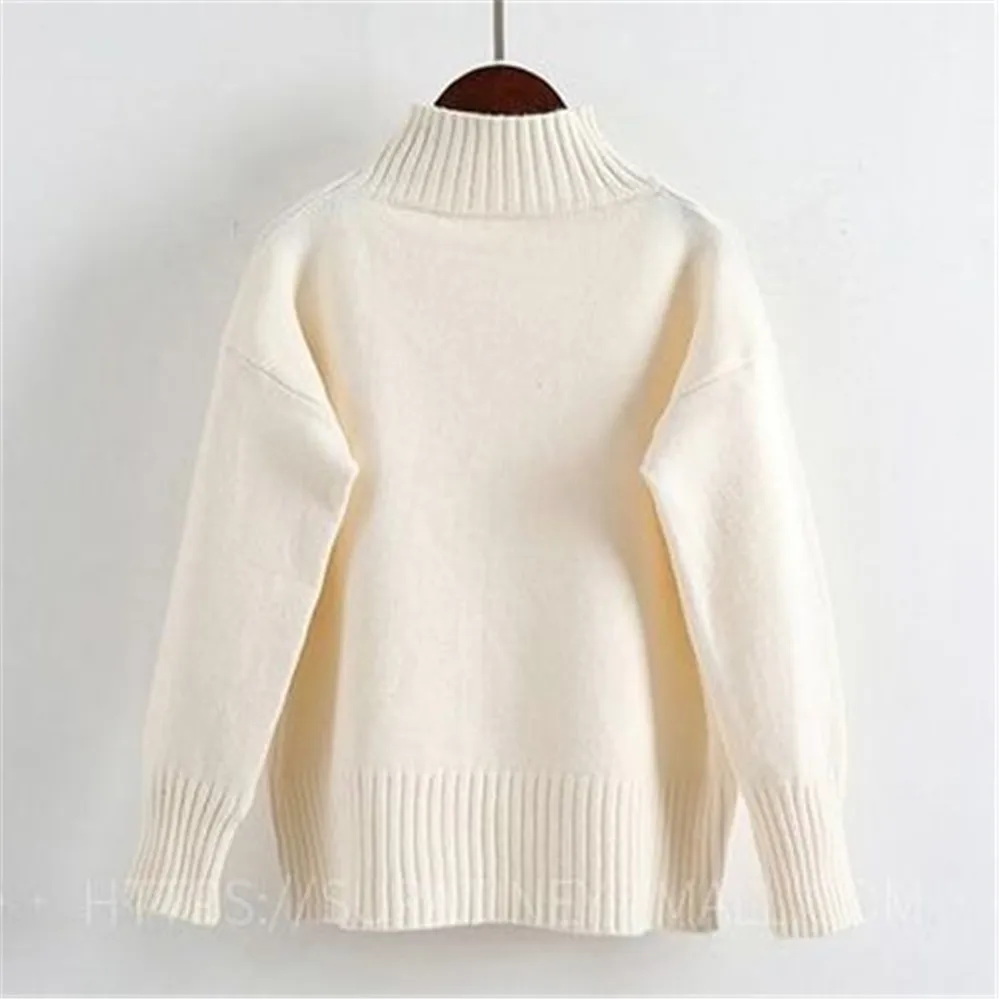 Fashion Cashmere Turtleneck Sweater Women 2024 Autumn Winter Pullover Jumper Pull Femme Streetwear Casual Knitted Sweater PZ3455 6